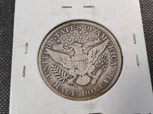 1908-D US BARBER HALF DOLLAR FINE