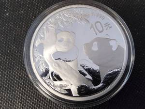 2021 CHINA SILVER PANDA 30 grams .999 FINE SILVER IN AIRTITE