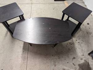 Two end tables and coffee table
