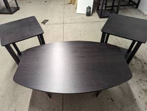 Two end tables and coffee table