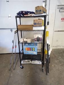 Assorted Items on Rack, DOES NOT INCLUDE SHELFS  See pictures - Medical & Plumbing, etc
