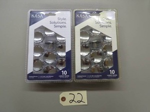 2 Pack Lot  - Kasaware Cabinet Knobs #K063PC-10 - Polished Chrome - 20 Cabinet Knobs