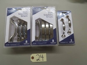 3 Pack Lot - Kasaware Mixed Lot Cabinet Pulls - Satin Nickel