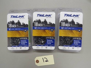 3 Pack Lot - TriLink 18 62 Link Chainsaw Chain - S62