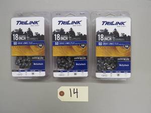 3 Pack Lot - Trilink 18 60Link Chainsaw Chain - S60
