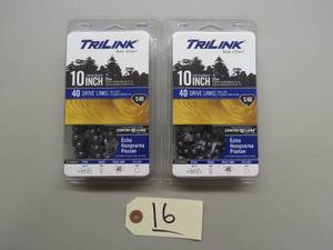 2 Pack Lot - TriLink 10 40 Link Chainsaw Chain - S40
