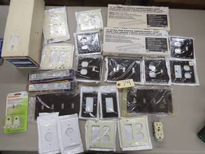 Mixed Electrical Accessory Lot - Wall PlatesBallastsLights