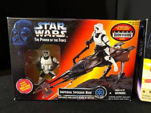 lot 37 image: Star Wars Swoop Vehicle and Imperial Speeder Bike New in Package