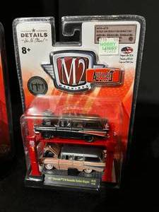lot 110 image: M2 Machines Auto Lift 2 packages Ford F-100 & 1957 Beauville Station Wagon - New in Package