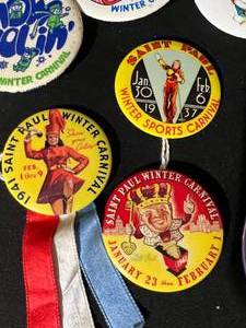 lot 142 image: Lot of 47 St. Paul Winter Carnival Pins - Vintage