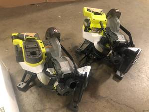 Lot of 2 RYOBI  ONE 18V Cordless 7-14 in. Compound Miter Saw (Tool Only) see pictures