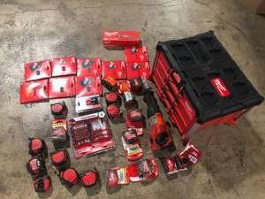Lot of assorted Milwaukee Tools and accesories  various types models and conditions review customer returns see pictures