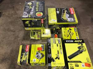 Lot of assorted Ryobi indooroutdoor  Tools various models and conditions