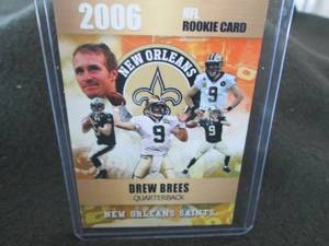 lot 129 image: Rare Custom Drew Brees Card...