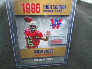 lot 164 image: Rare Custom Drew Brees Card...