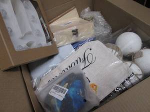 lot 348 image: Box of Assorted Small Overstock Ite...