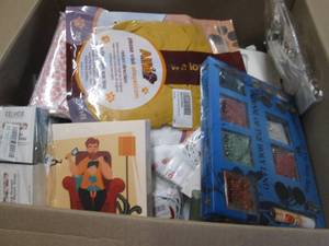 lot 387 image: Box of Assorted Small Overstock Ite...