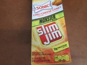 lot 419 image: Box of 18- 1.94 oz Slim Jim Monster...