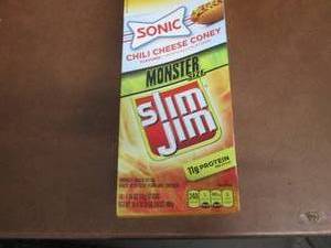 lot 420 image: Box of 18- 1.94 oz Slim Jim Monster...