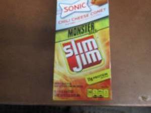lot 422 image: Box of 18- 1.94 oz Slim Jim Monster...