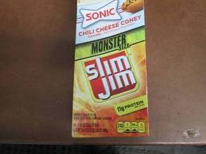 lot 424 image: Box of 18- 1.94 oz Slim Jim Monster...