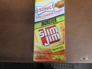 lot 426 image: Box of 18- 1.94 oz Slim Jim Monster...