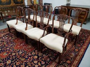 Set Of Eight Chippendale Style Dining Chairs