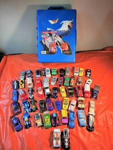 Collection of 54 Hot Wheels Cars and More with Carrying Case