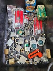 Lot of Locks and Cables Both Keyed and Combination