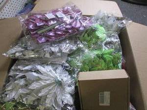 box of faux flowersdecorations ...