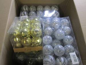 box of christmas bulbs ...