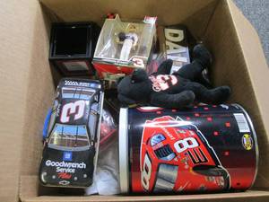box of Dale Earnhardt collectibles ...