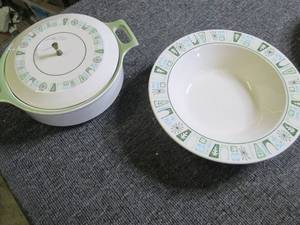 mid century atomic casserole bowl w...