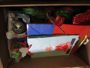 box of holiday overstock ...