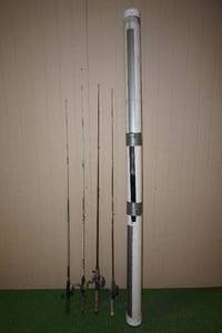 lot 131 image: Assorted Fishing Rods and Reels - With PVC Case