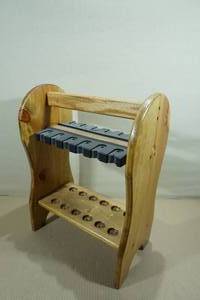 lot 145 image: Handmade Wood Ice Fishing Rod Stand