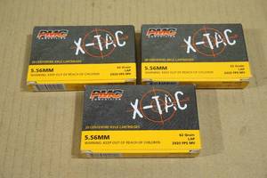 lot 166 image: 60 PMC X-Tac 5.56mm 62 Gr LAP Ammo