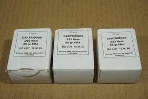 lot 169 image: 60 Igman .223 Rem 55 Gr FMJ Ammo