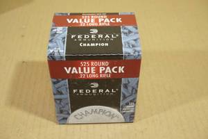 lot 171 image: 525 Federal Champion .22 LR 36 Gr CP HP Ammo