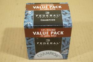 lot 172 image: 525 Federal Champion .22 LR 36 Gr CP HP Ammo