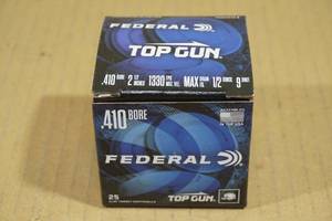 lot 183 image: 25 Federal Top Gun .410 Ga 2-12 9 Shot Shotshells