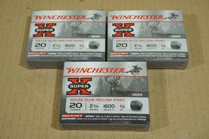 lot 192 image: 15 Winchester Super-X 20 Ga 2-34 34 Oz HP Rifled Slugs