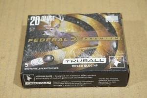 lot 194 image: 5 Federal Premium 20 Ga 3 HP Rifled Slugs