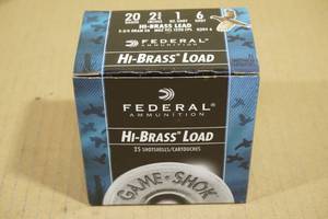 lot 196 image: 25 Federal Game Shok 20 Ga 2-34 6 Shot Shotshells