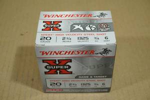 lot 198 image: 25 Winchester Super-X 20 Ga 2-34 6 Shot Shotshells