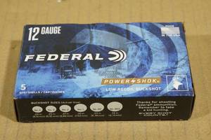 lot 209 image: 5 Federal Power Shok 12 Ga 2-34 00 Buck Shotshells