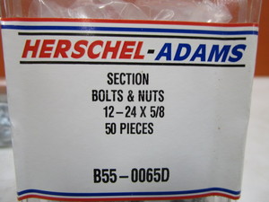 (12) 50pc Boxes 12-24x58 Section Bolts & Nuts