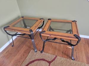 lot 3 image: Adnet Hermes Equestrian style Side Tables