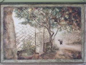 lot 2 image: Mediterranean Faux Tapestry Wall Hanging