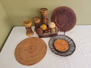 lot 37 image: Autumn Table Staging & Wall Sconce